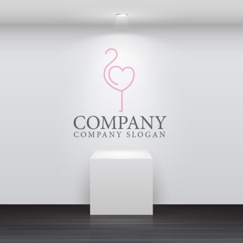 画像5: 鳥・ハート・フラミンゴ・ロゴ・マークデザイン553 (5)