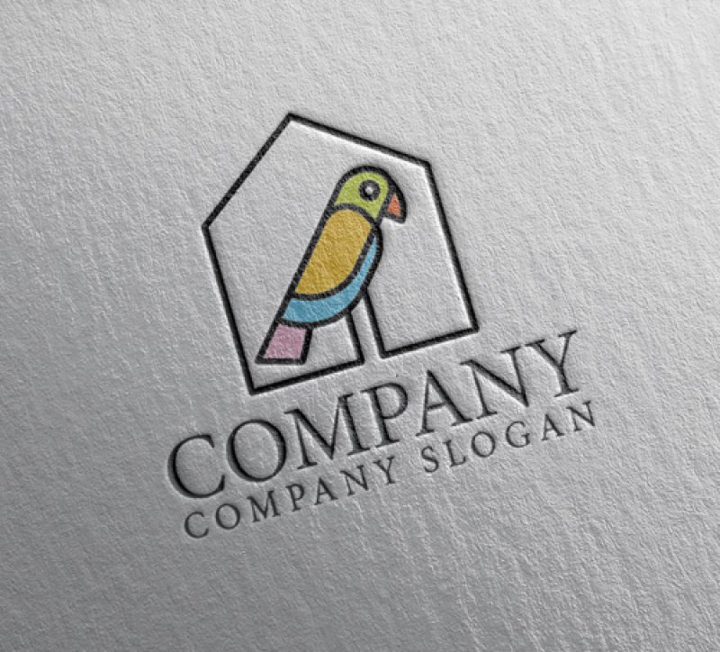 画像2: 鳥・家・オウム・ロゴ・マークデザイン555 (2)