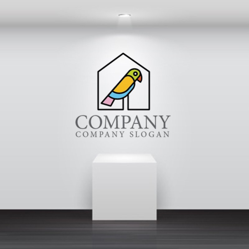 画像5: 鳥・家・オウム・ロゴ・マークデザイン555 (5)