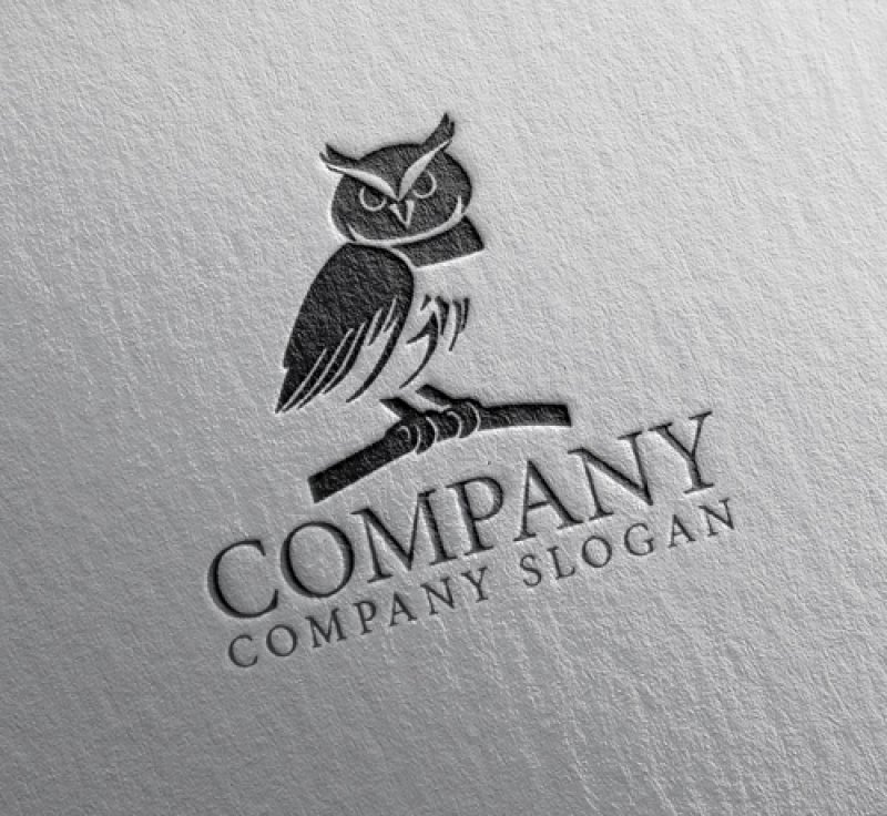 画像2: フクロウ・枝・ロゴ・マークデザイン560 (2)