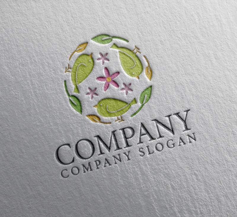 画像2: 鳥・葉・環境・輪・ロゴ・マークデザイン572 (2)