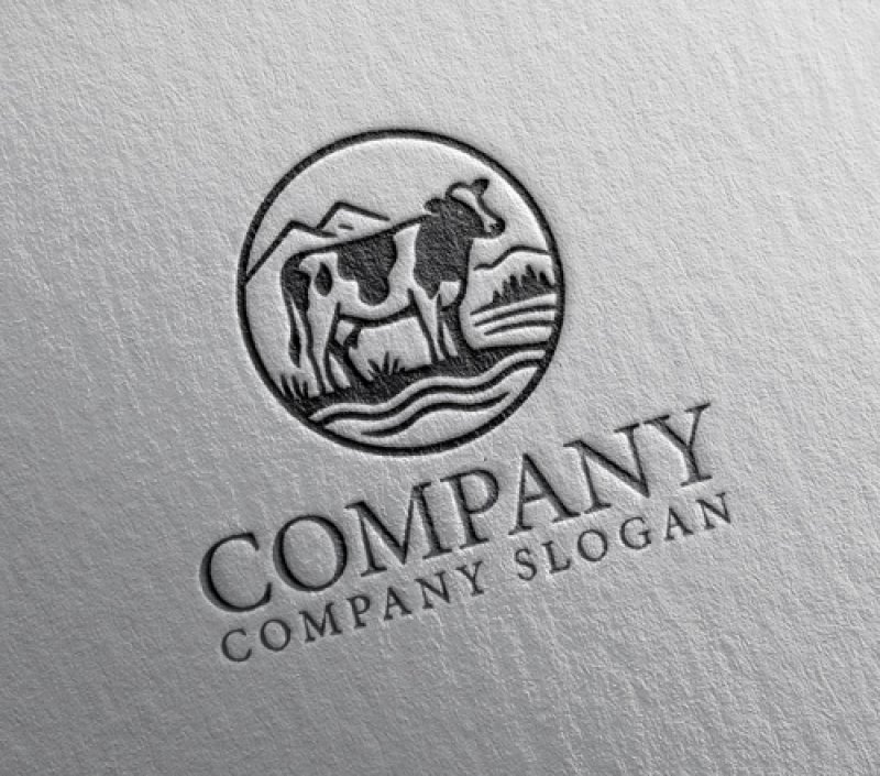 画像2: 牛・自然・乳牛・ミルク・ロゴ・マークデザイン575 (2)