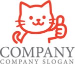 画像1: 猫・手・ok・ロゴ・マークデザイン576 (1)