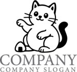 画像1: 猫・おにぎり・ロゴ・マークデザイン577 (1)
