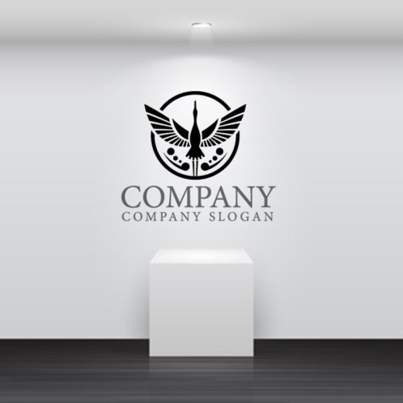 画像5: 鶴・輪・上昇・縁起物・ロゴ・マークデザイン579 (5)