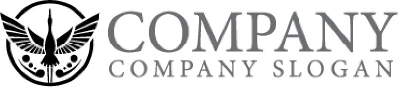 画像6: 鶴・輪・上昇・縁起物・ロゴ・マークデザイン579 (6)