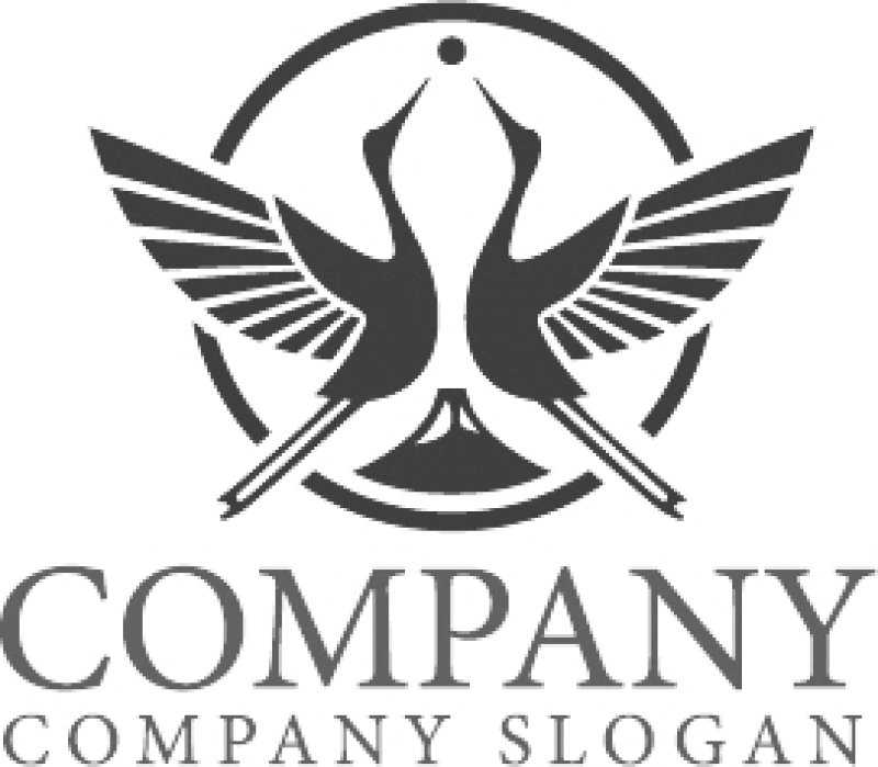 画像6: 鶴・輪・富士・縁起物・ロゴ・マークデザイン580 (6)