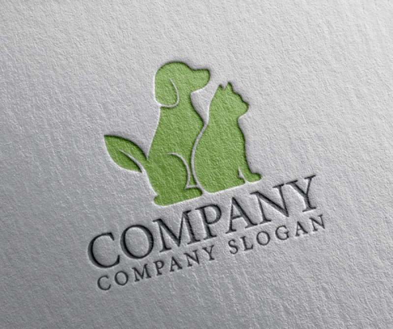 画像2: 犬・猫・葉・グリーン・ロゴ・マークデザイン583 (2)