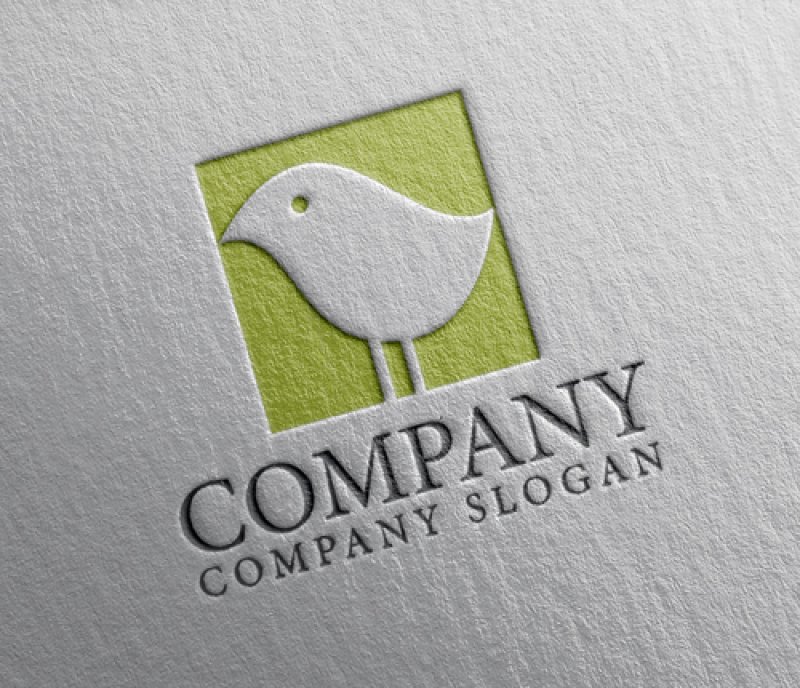 画像2: 鳥・四角・小鳥・グリーン・ロゴ・マークデザイン586 (2)