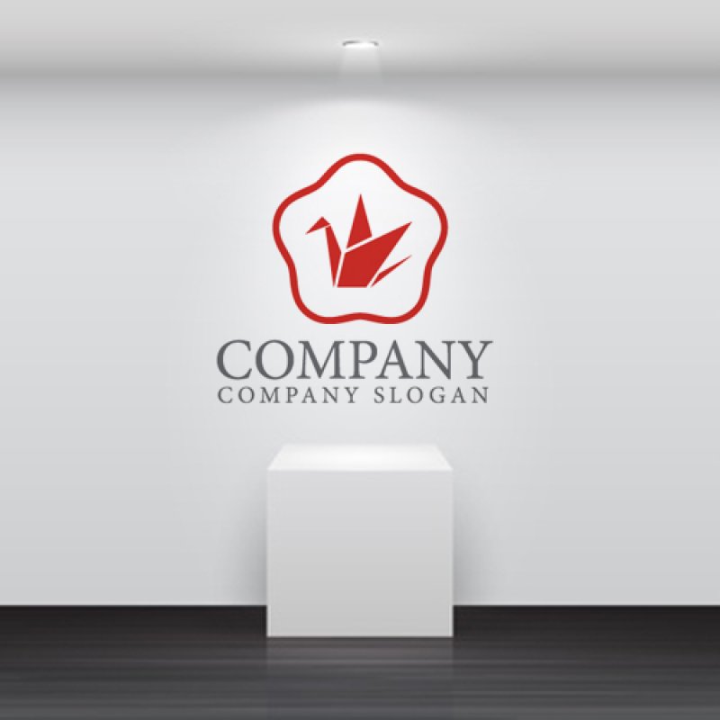 画像5: 鶴・花・折り紙・和・ロゴ・マークデザイン593 (5)