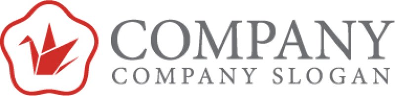 画像7: 鶴・花・折り紙・和・ロゴ・マークデザイン593 (7)