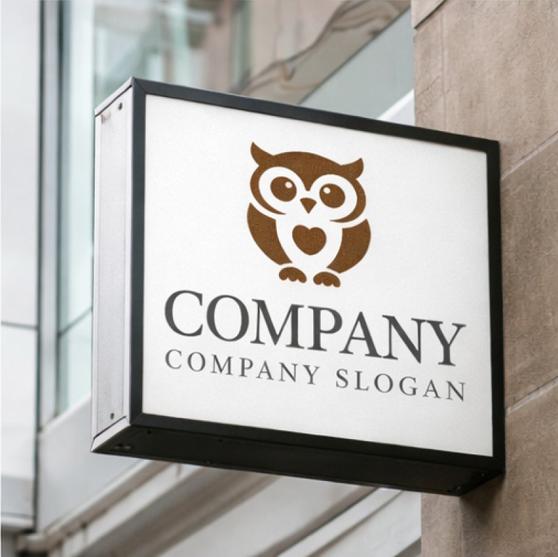 画像5: フクロウ・ハート・かわいい・ロゴ・マークデザイン596 (5)