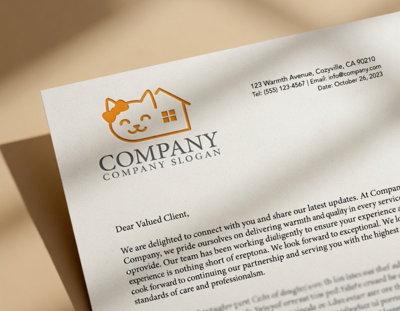 画像3: 猫・家・リボン・ロゴ・マークデザイン602 (3)