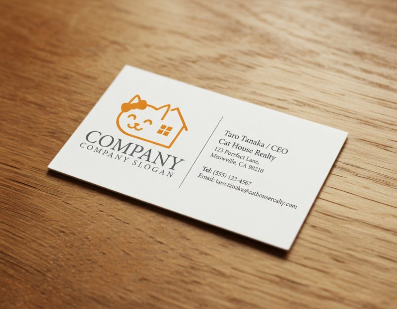 画像4: 猫・家・リボン・ロゴ・マークデザイン602 (4)