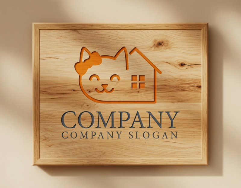 画像5: 猫・家・リボン・ロゴ・マークデザイン602 (5)