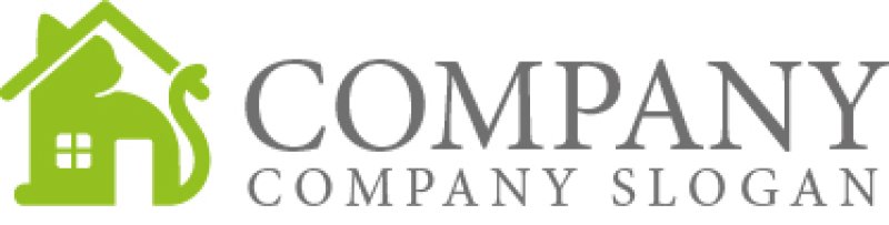 画像6: 猫・家・グリーン・ロゴ・マークデザイン603 (6)