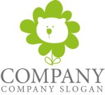 画像1: くま・花・太陽・ロゴ・マークデザイン604 (1)