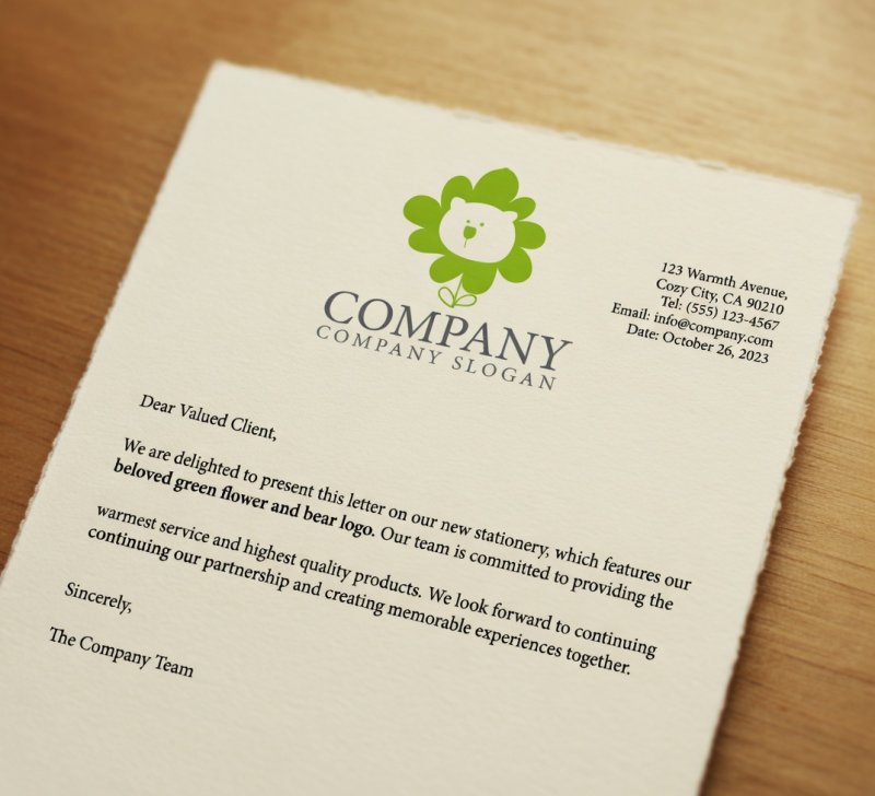 画像3: くま・花・太陽・ロゴ・マークデザイン604 (3)