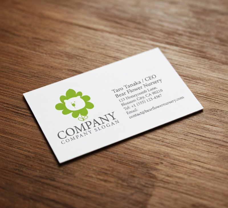 画像4: くま・花・太陽・ロゴ・マークデザイン604 (4)