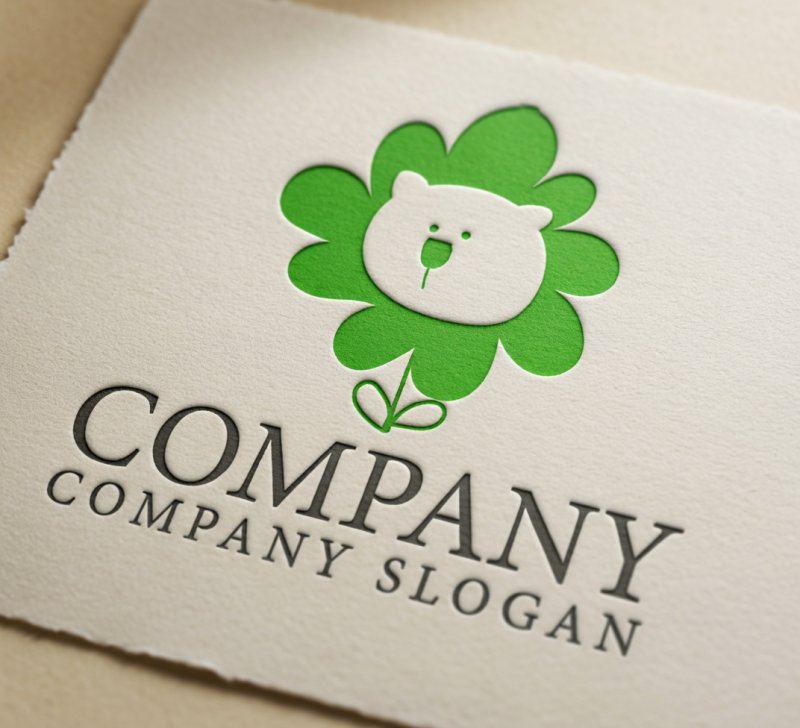 画像2: くま・花・太陽・ロゴ・マークデザイン604 (2)