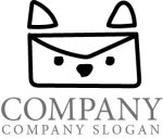 画像1: 猫・手紙・封筒・ロゴ・マークデザイン605 (1)