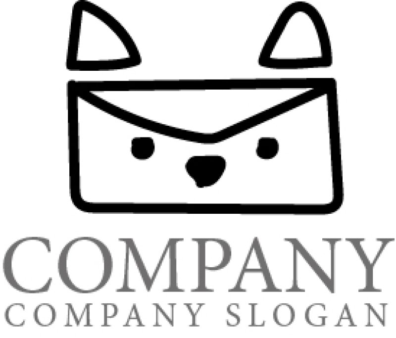 画像1: 猫・手紙・封筒・ロゴ・マークデザイン605 (1)