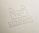 画像2: 猫・手紙・封筒・ロゴ・マークデザイン605 (2)