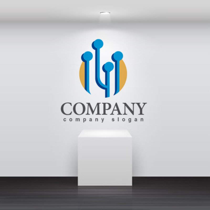 画像2: 回路・電気・電球・配線・ロゴ・マークデザイン163 (2)