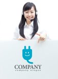 画像3: コンセント・配線・プラグ・笑顔・ロゴ・マークデザイン174 (3)