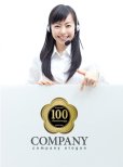 画像2: anniversary・記念・100周年・花・ロゴ・マークデザイン025 (2)