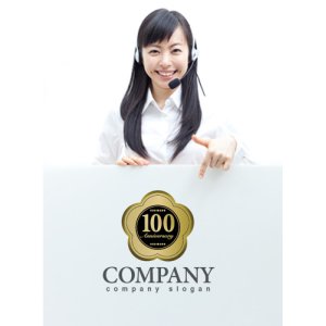 画像2: anniversary・記念・100周年・花・ロゴ・マークデザイン025