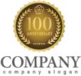 画像1: anniversary・記念・100周年・メダル・ロゴ・マークデザイン028 (1)