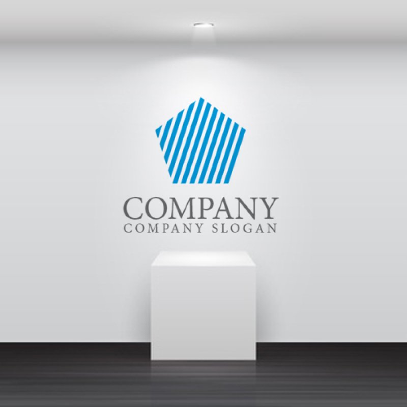 画像2: 五角形・斜線・上昇・ロゴ・マークデザイン209 (2)