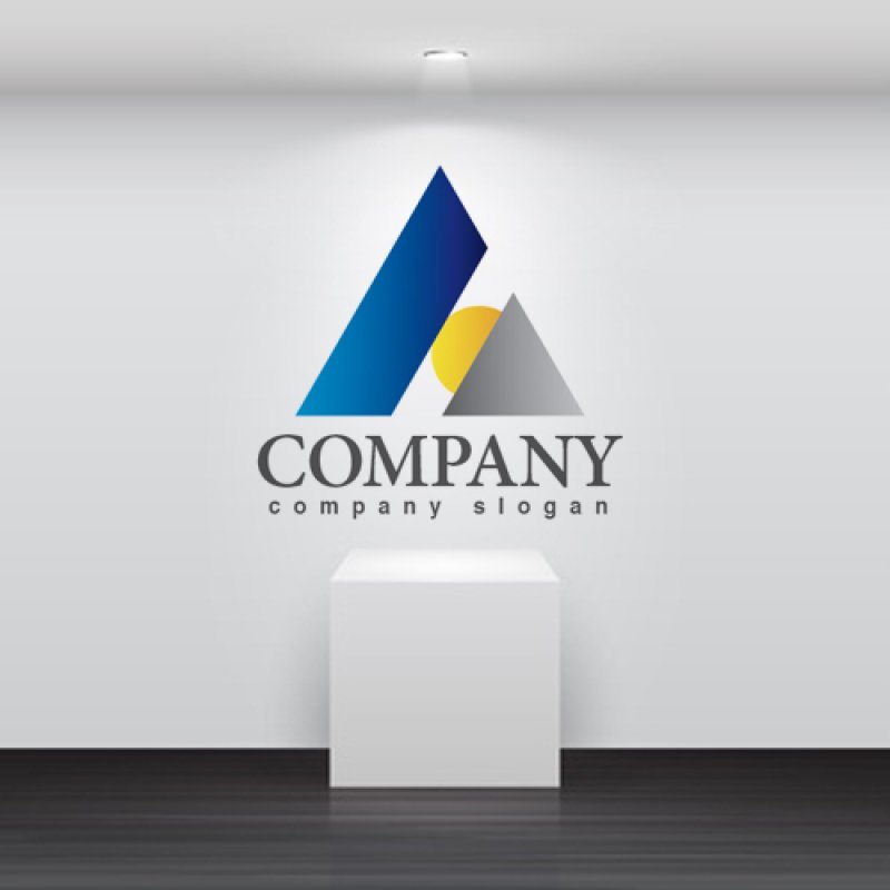 画像2: 三角・ピラミッド・山・太陽・グラデーション・ロゴ・マークデザイン285 (2)