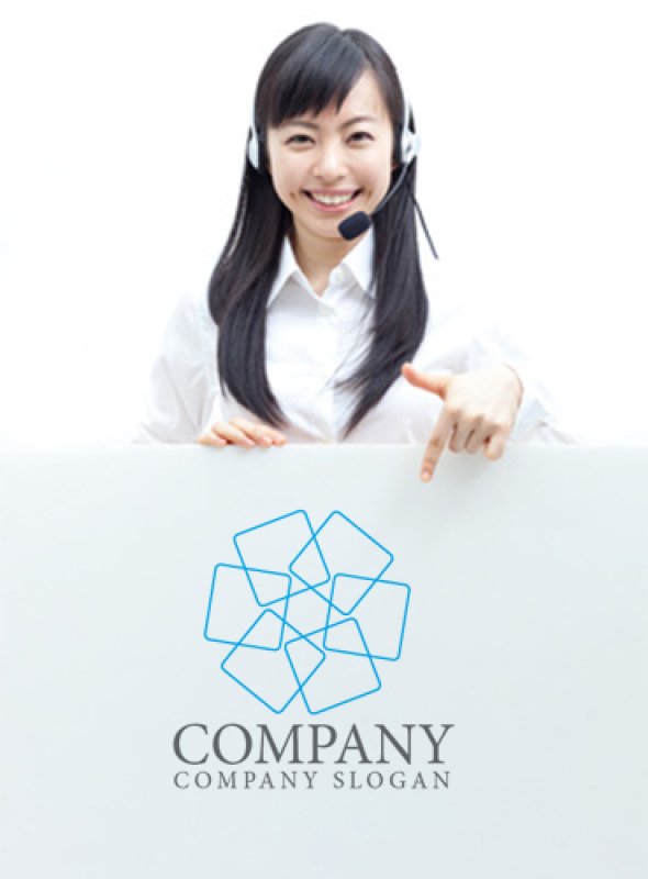 画像3: カード・四角・花・ロゴ・マークデザイン326 (3)