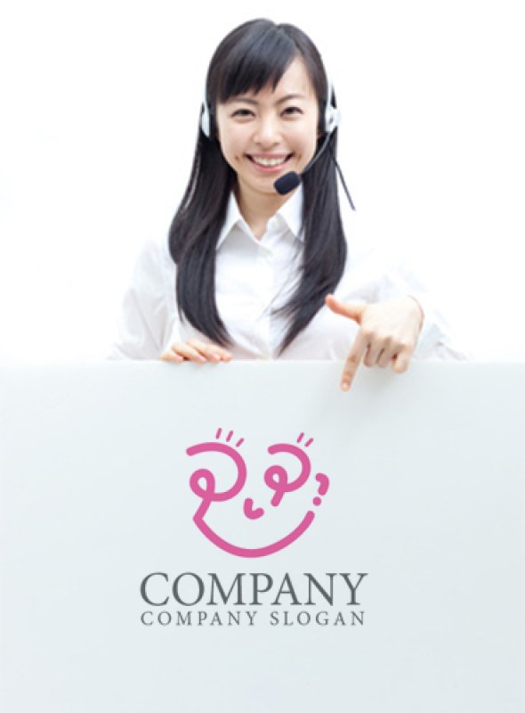 画像4: P・顔・人・落書き・かわいい・ロゴ・マークデザイン1011 (4)