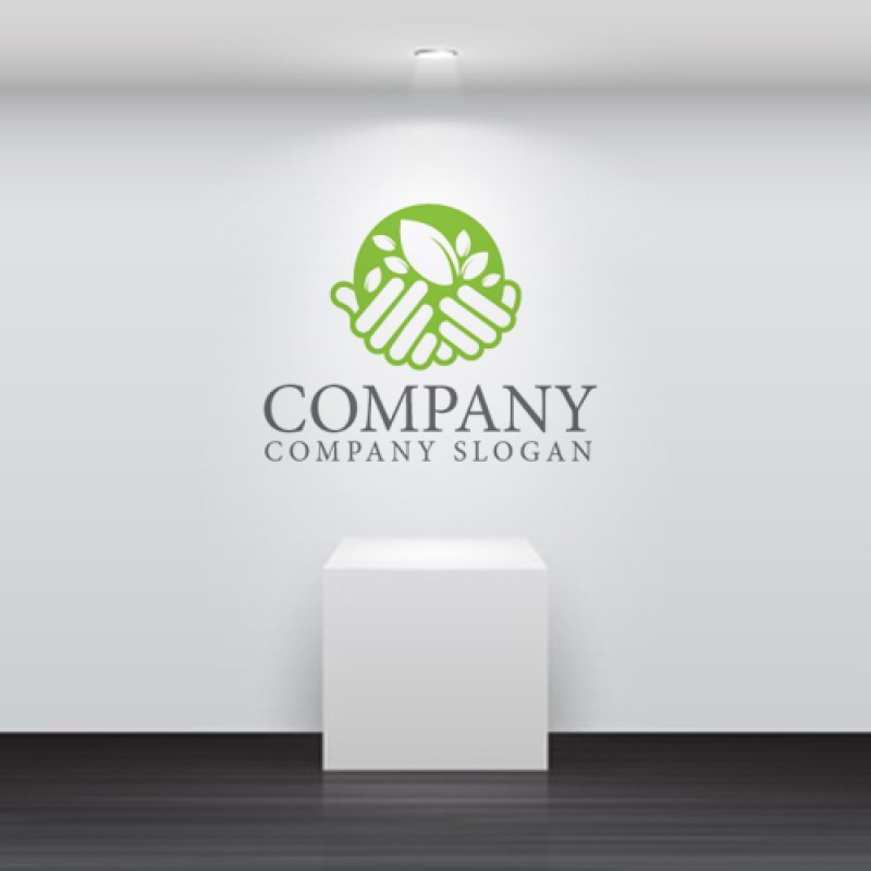 画像4: 葉・手・保護・ロゴ・マークデザイン1028 (4)