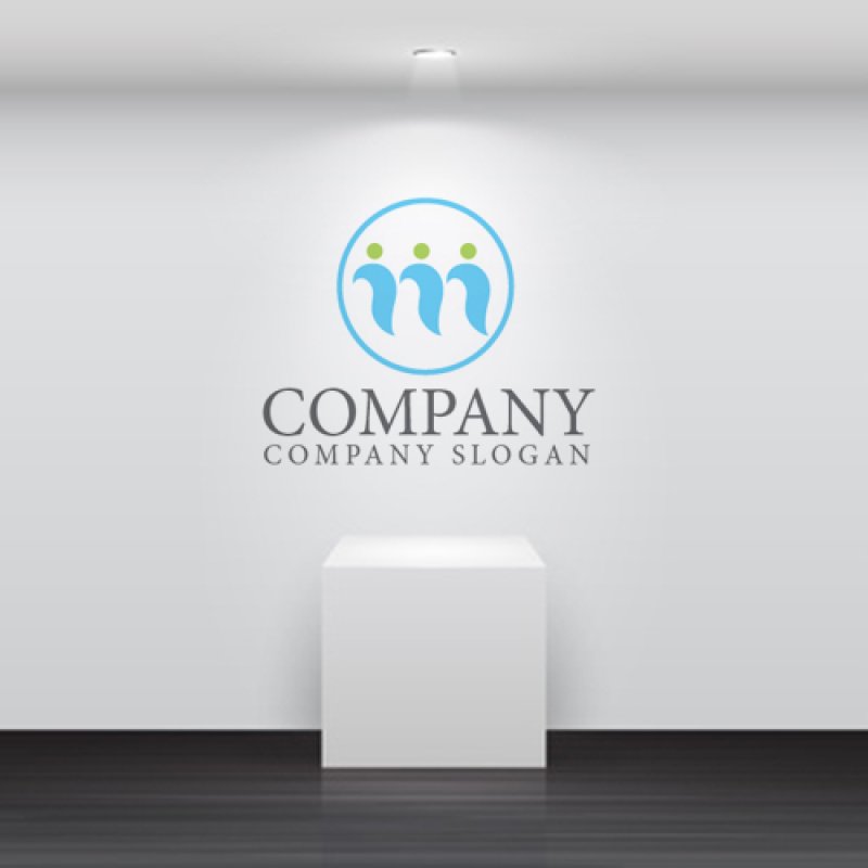 画像4: 人・m・輪・川・友情・ロゴ・マークデザイン1056 (4)