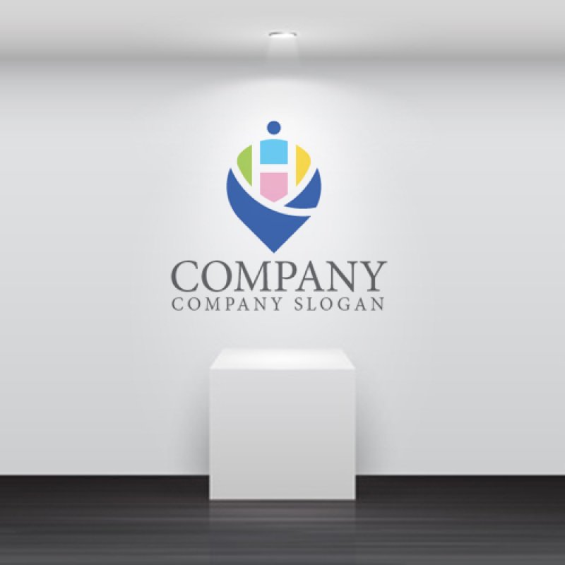 画像4: 人・H・抱擁・アルファベット・ロゴ・マークデザイン1077 (4)