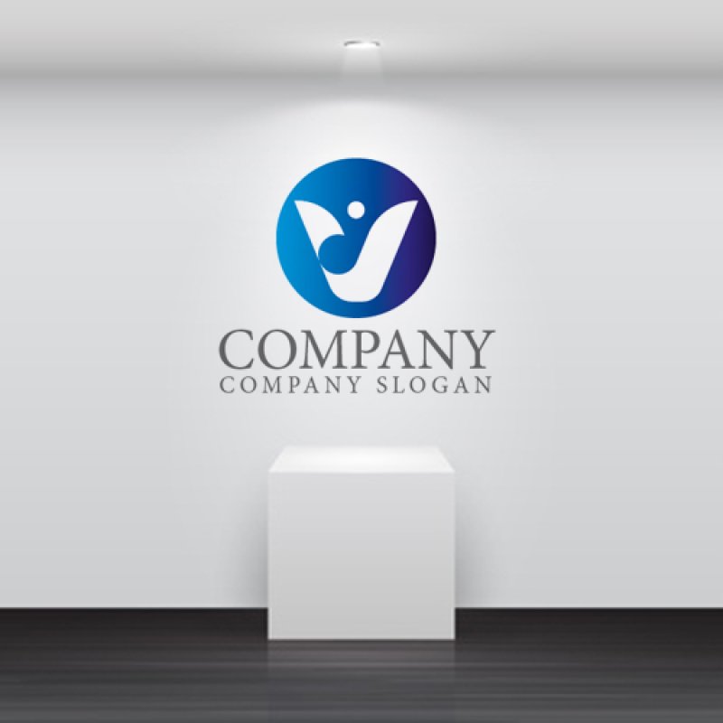 画像4: 人・V・花・グラデーション・ロゴ・マークデザイン1109 (4)