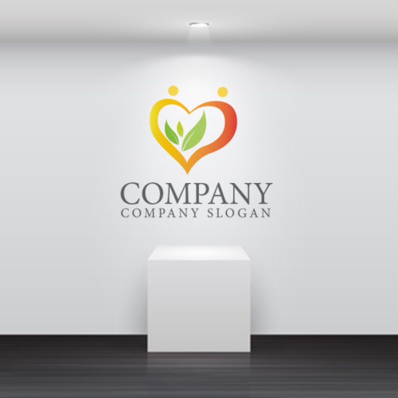 画像4: 葉・ハート・人・友情・協力・温もり・ロゴ・マークデザイン1134 (4)