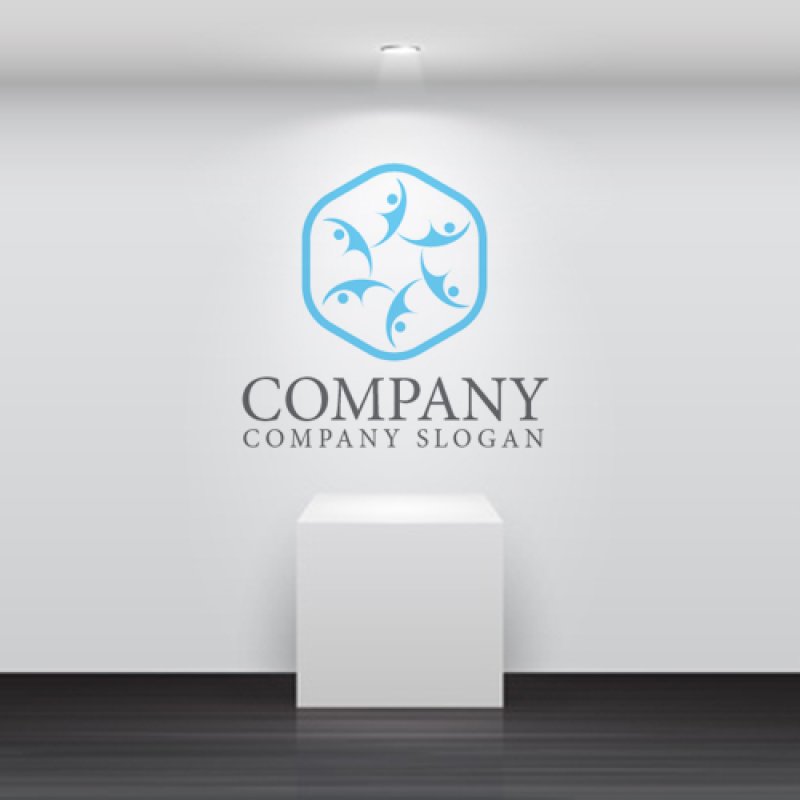 画像5: 人・六角形・曲線・回転・ロゴ・マークデザイン1194 (5)