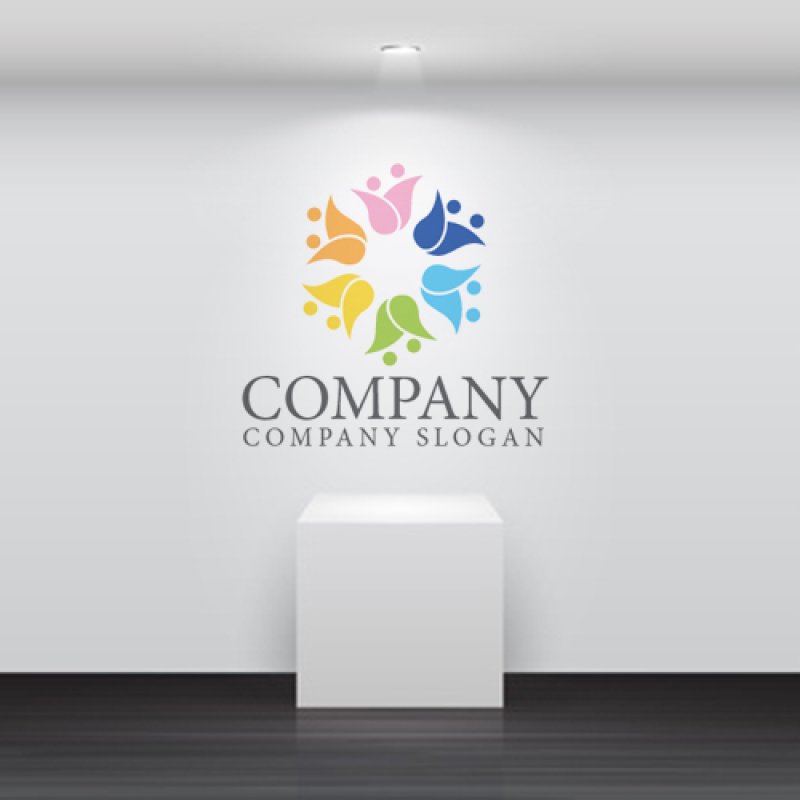 画像5: 人・花・輪・集合・ロゴ・マークデザイン1195 (5)