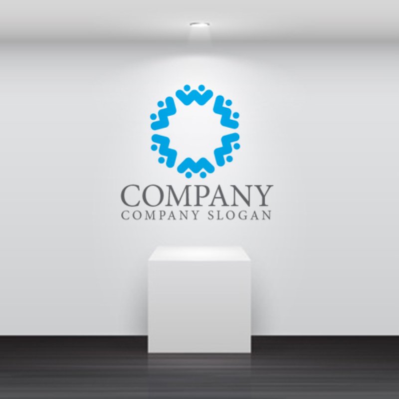 画像5: 人・W・輪・回転・ロゴ・マークデザイン1199 (5)