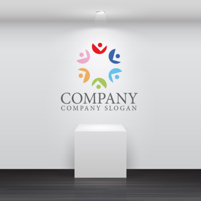 画像5: 人・花・輪・集合・ロゴ・マークデザイン1201 (5)