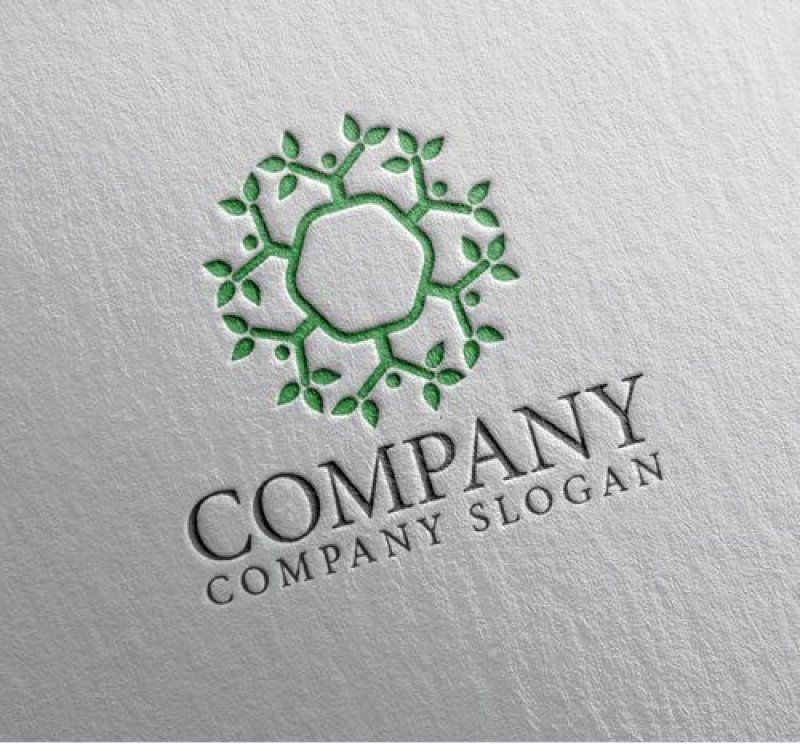 画像2: 人・木・葉・六角形・ロゴ・マークデザイン1203 (2)