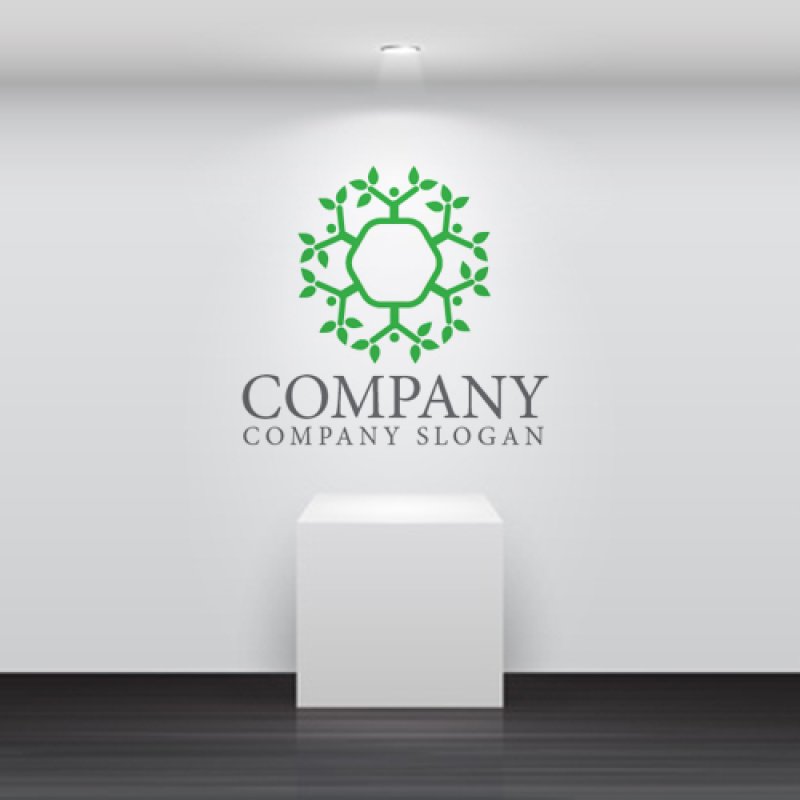 画像5: 人・木・葉・六角形・ロゴ・マークデザイン1203 (5)