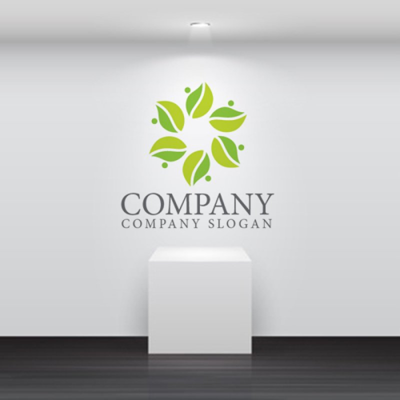 画像5: 人・回転・葉・成長・ロゴ・マークデザイン1204 (5)