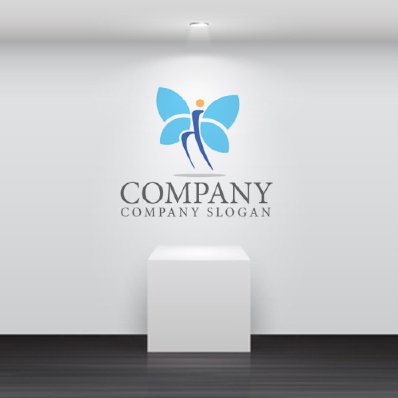 画像5: 人・曲線・羽・蝶・ロゴ・マークデザイン1261 (5)