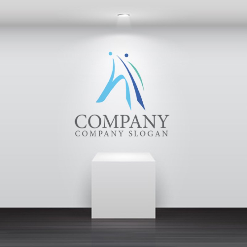 画像5: 人・h・曲線・協力・ロゴ・マークデザイン1298 (5)